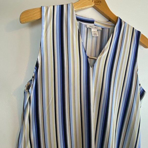 WHITE HOUSE BLACK MARKET Summer Striped Tank Top Camisole Size Medium - Picture 3 of 6